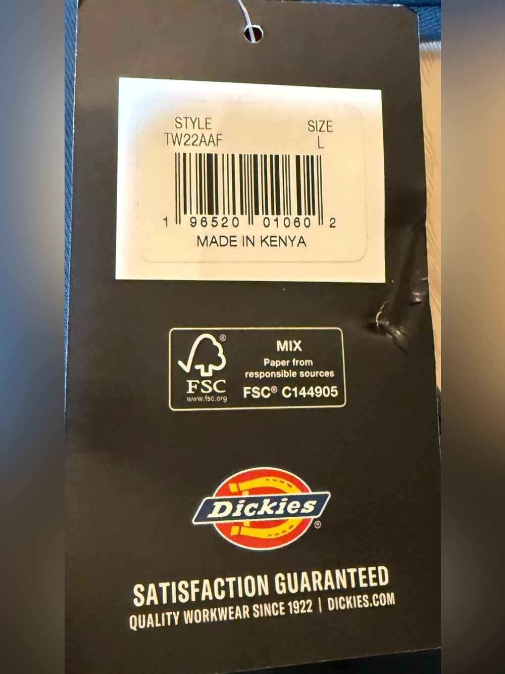 Dickies Men's Logo Pullover Fleece Hoodie, Water Repellent, Dark Navy,Large - Picture 9 of 10